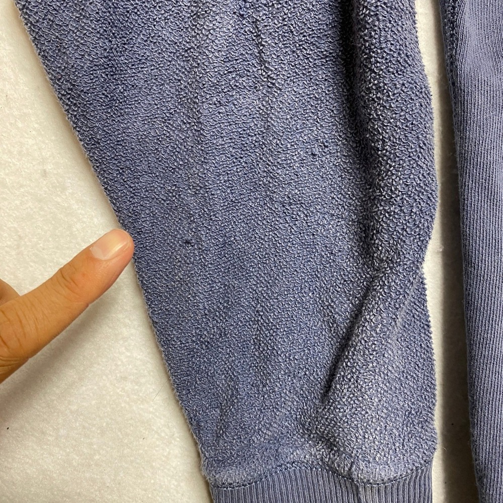 Aerie Sweatshirt Mens Small Blue Raglan Sleeve Textured French Terry Pullover - Picture 8 of 11